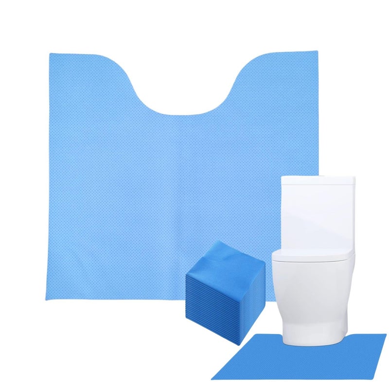 SYMHHA Blue Upgraded 25 Pack Disposable Toilet Mats,Super Absorbent Toilet Training Mat for Kids & Adults,Non-Slip Pads for Bathroom Floor,U-Shaped Potty Training Rug,Around Toilet Urine Protector 24"x22" - Image 3